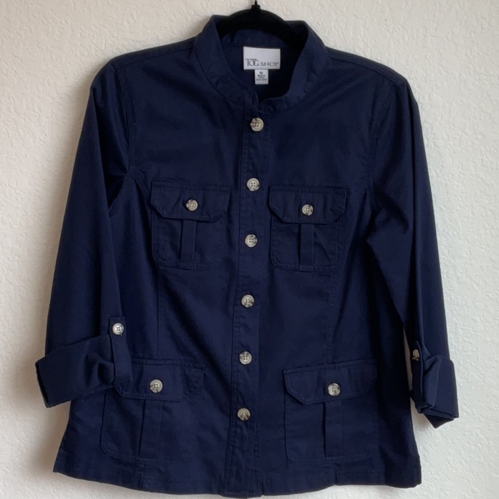 The Tog Shop Navy Button-Up Jacket M - Picture 5 of 5